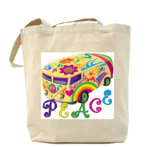 Сумка шоппер с принтом Peace