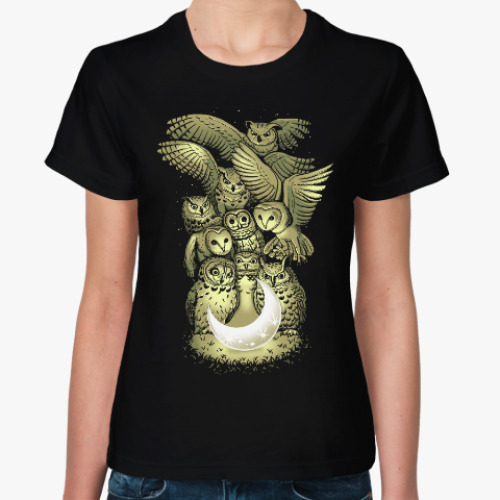 Женская футболка с принтом Owls are not what they seem