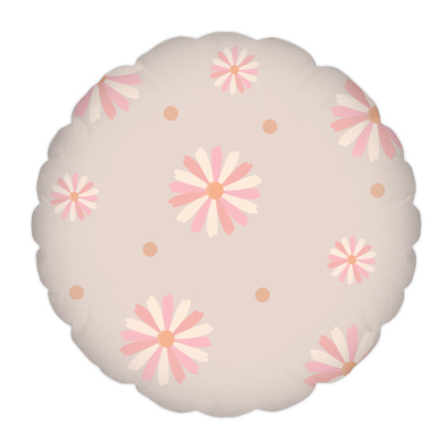 Подушка с принтом милые цветы, ромашки