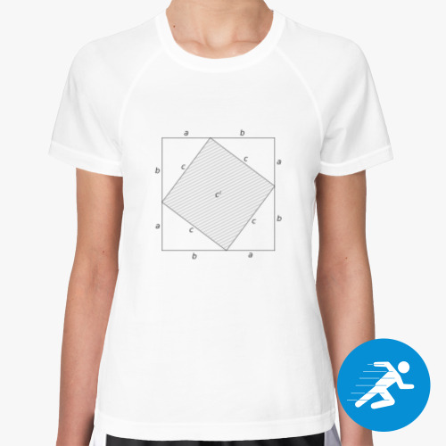 Женская спортивная футболка с принтом Теорема Пифагора
