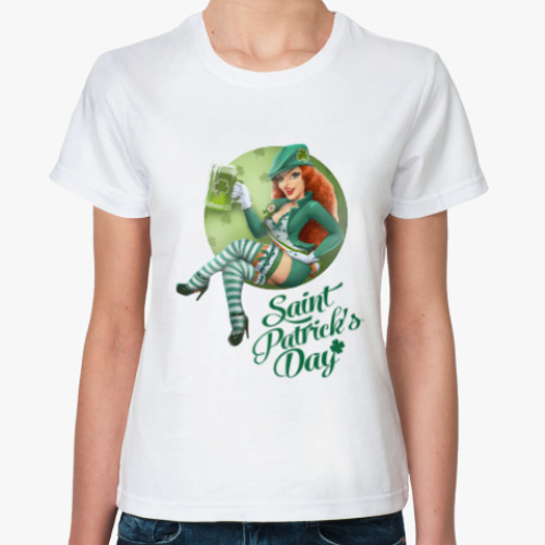 Классическая футболка с принтом День Св. Патрика - Молли