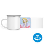 Кружка металлическая белая (круговая запечатка)