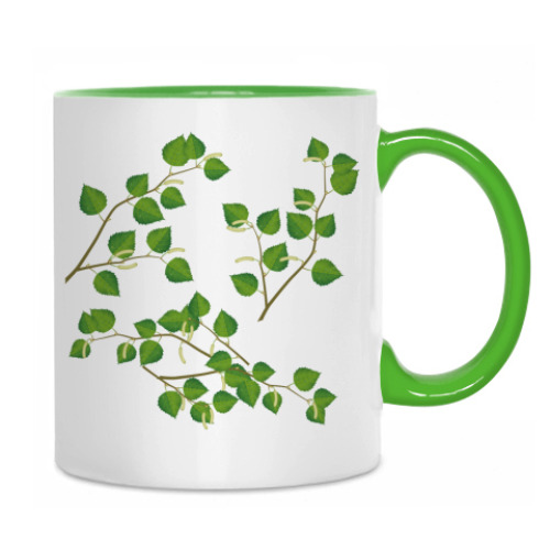 Кружка с принтом Береза