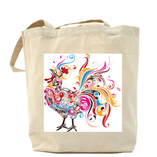 Сумка шоппер с принтом Петух