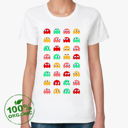 Женская футболка из органик-хлопка с принтом 'Pac-man'