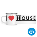 Кружка металлическая белая (круговая запечатка)