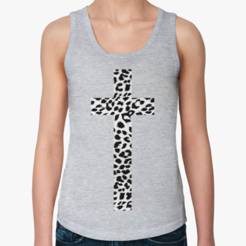 Женская майка крест с текстурой 'леопард'