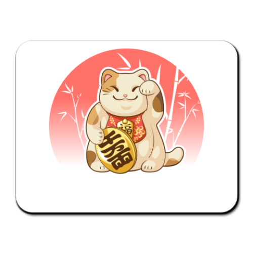 Коврик для мыши с принтом 'Кот счастья'