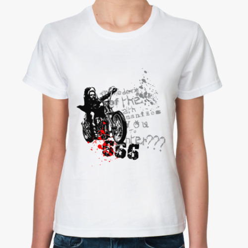 Классическая футболка с принтом Biker