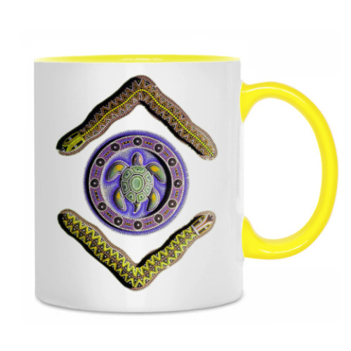 Кружка с принтом Черепаха и бумеранги