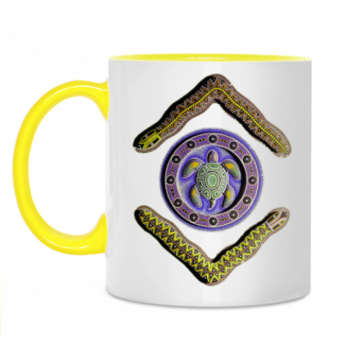 Кружка с принтом Черепаха и бумеранги