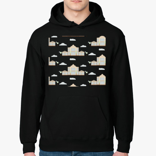 Толстовка худи с принтом Cottage pattern