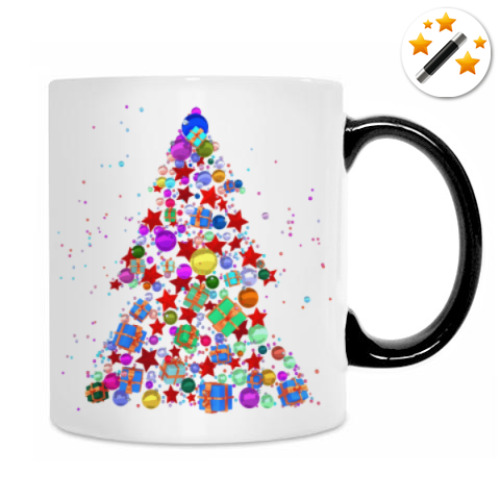 Кружка-хамелеон с принтом С новым годом!