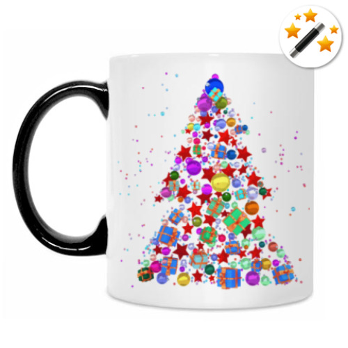 Кружка-хамелеон с принтом С новым годом!