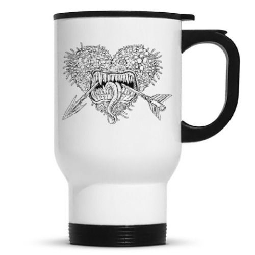 Кружка-термос с принтом Злое сердце ломает стрелу