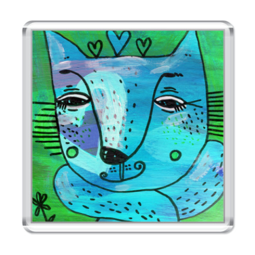 Магнит с принтом  Мечтающий котик