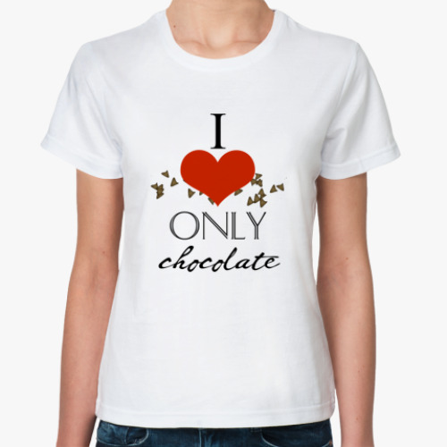 Классическая футболка с принтом  chocolate