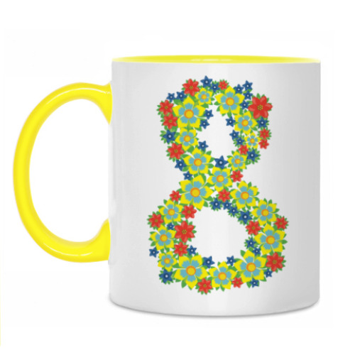 Кружка с принтом 8 марта