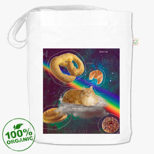 Сумка шоппер Рыжий кот в космосе