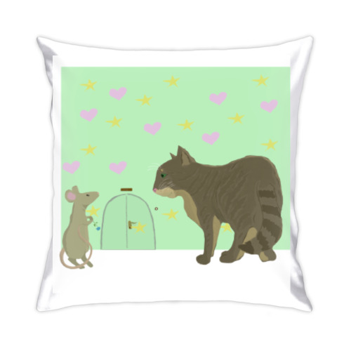Подушка Кот и мышь