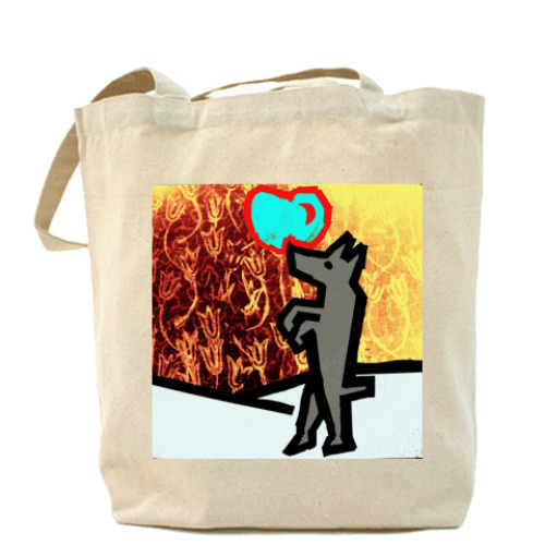 Сумка шоппер с принтом dog&heart