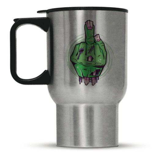 Кружка-термос с принтом Средний палец мертвеца