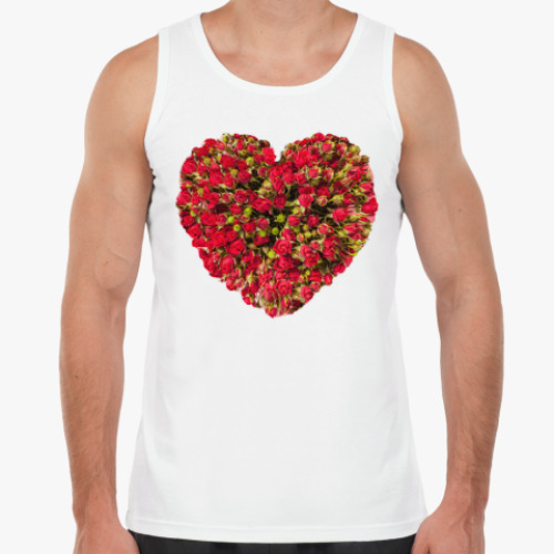 Майка с принтом Сердце из роз