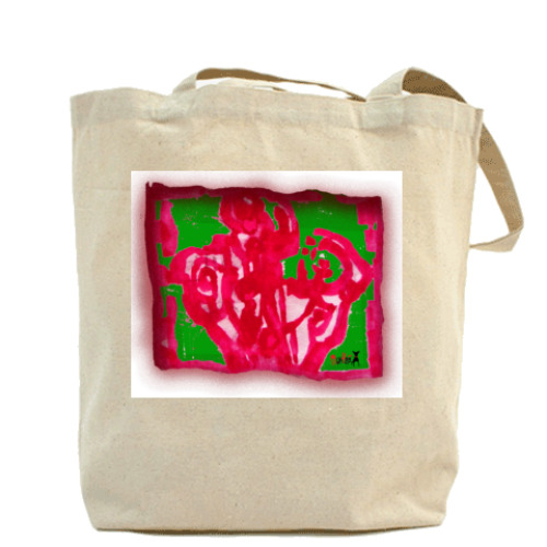 Сумка шоппер с принтом 'RED ROSE'