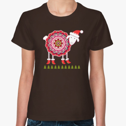 Женская футболка с принтом Овечка