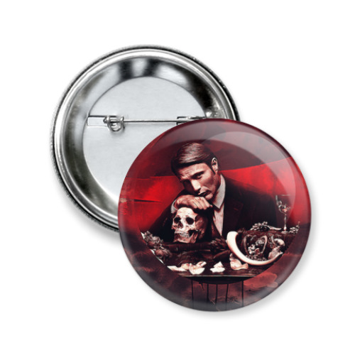 Значок 50мм с принтом Hannibal Lecter