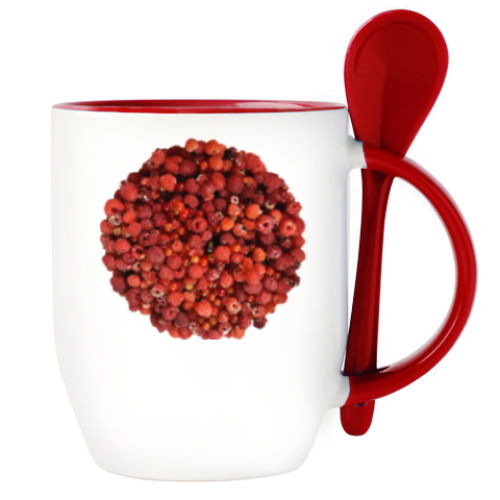 Кружка с ложкой Дикая малина