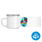 Кружка металлическая белая (круговая запечатка)