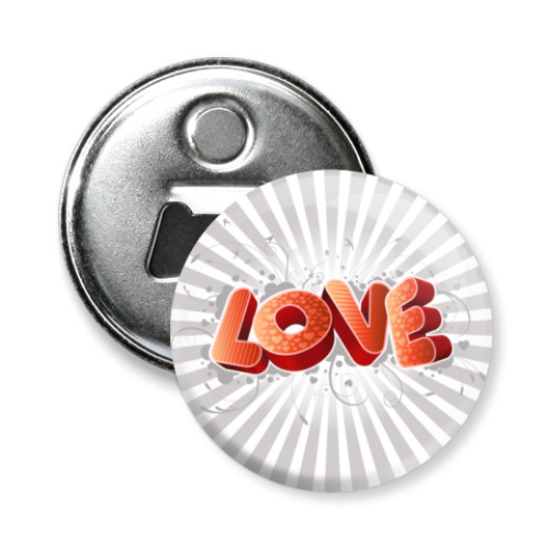 Магнит-открывашка с принтом   Love