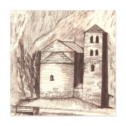 Виниловые наклейки с принтом Деревня в Грузии