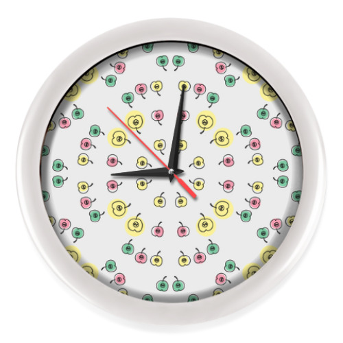 Настенные часы с принтом Funny apples