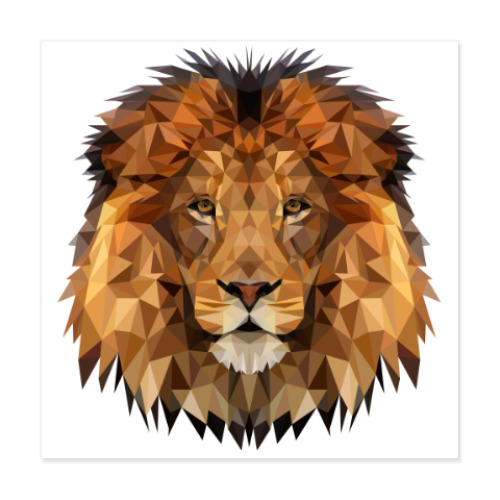 Виниловые наклейки Low Poly Lion (Лев)