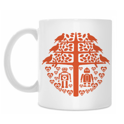 Кружка с принтом Robots love