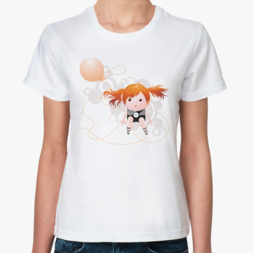 Классическая футболка с принтом GIRL