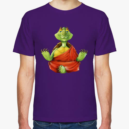 Футболка с принтом Черепаха на медитации