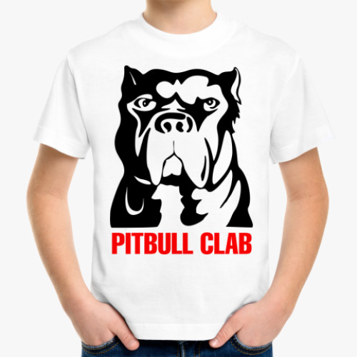Детская футболка с принтом  'Питбуль Клуб'