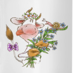 Корова С букетом