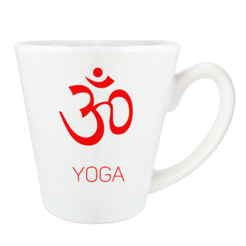Чашка Латте с принтом Символ ОМ. YOGA