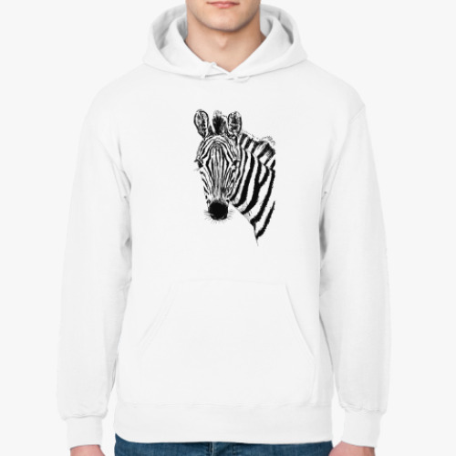 Толстовка худи с принтом Зебра