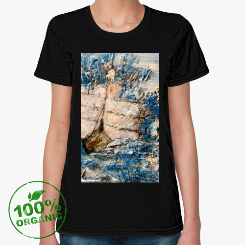 Женская футболка из органик-хлопка с принтом Парусник