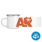 Кружка металлическая белая (круговая запечатка)