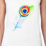 перо павлина акварель