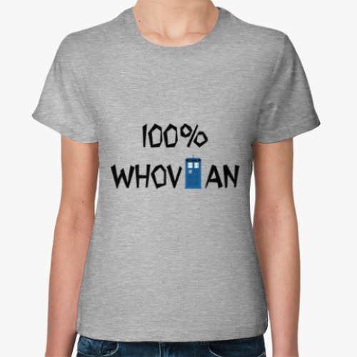Женская футболка 100% Whovian ТАРДИС Доктор Кто