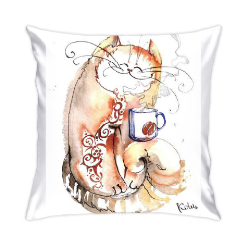 Подушка Кофе и Кот
