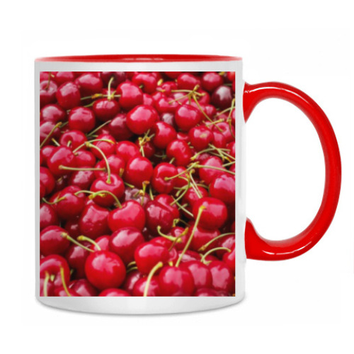 Кружка с принтом Вишенки