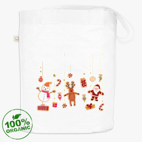 Сумка шоппер с принтом Новогодние сладости